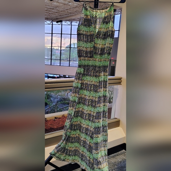 Free People Dresses & Skirts - FREE PEOPLE GORGEOUS JEWEL TONE HAND-BLOCK PRINTED SILK MAXI DRESS Sz OS